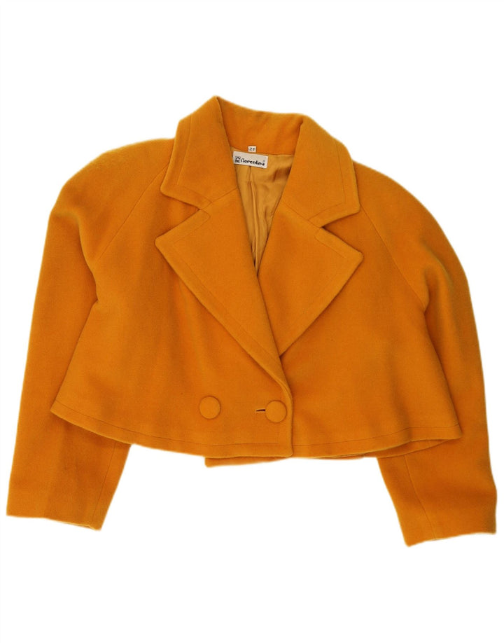 Vintage Γυναικείο Oversized Crop Blazer Jacket IT 42 Medium Yellow