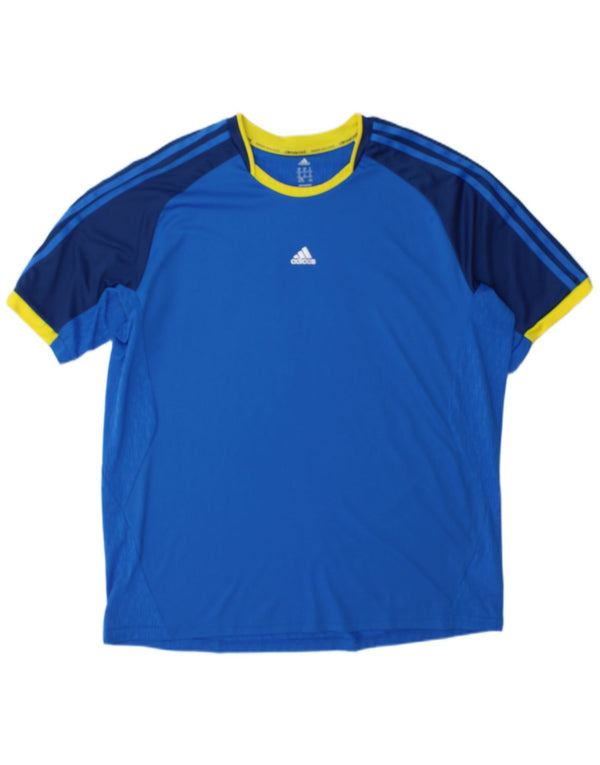 Ανδρικό T-Shirt Adidas Climacool Top XL Blue Colourblock Polyester