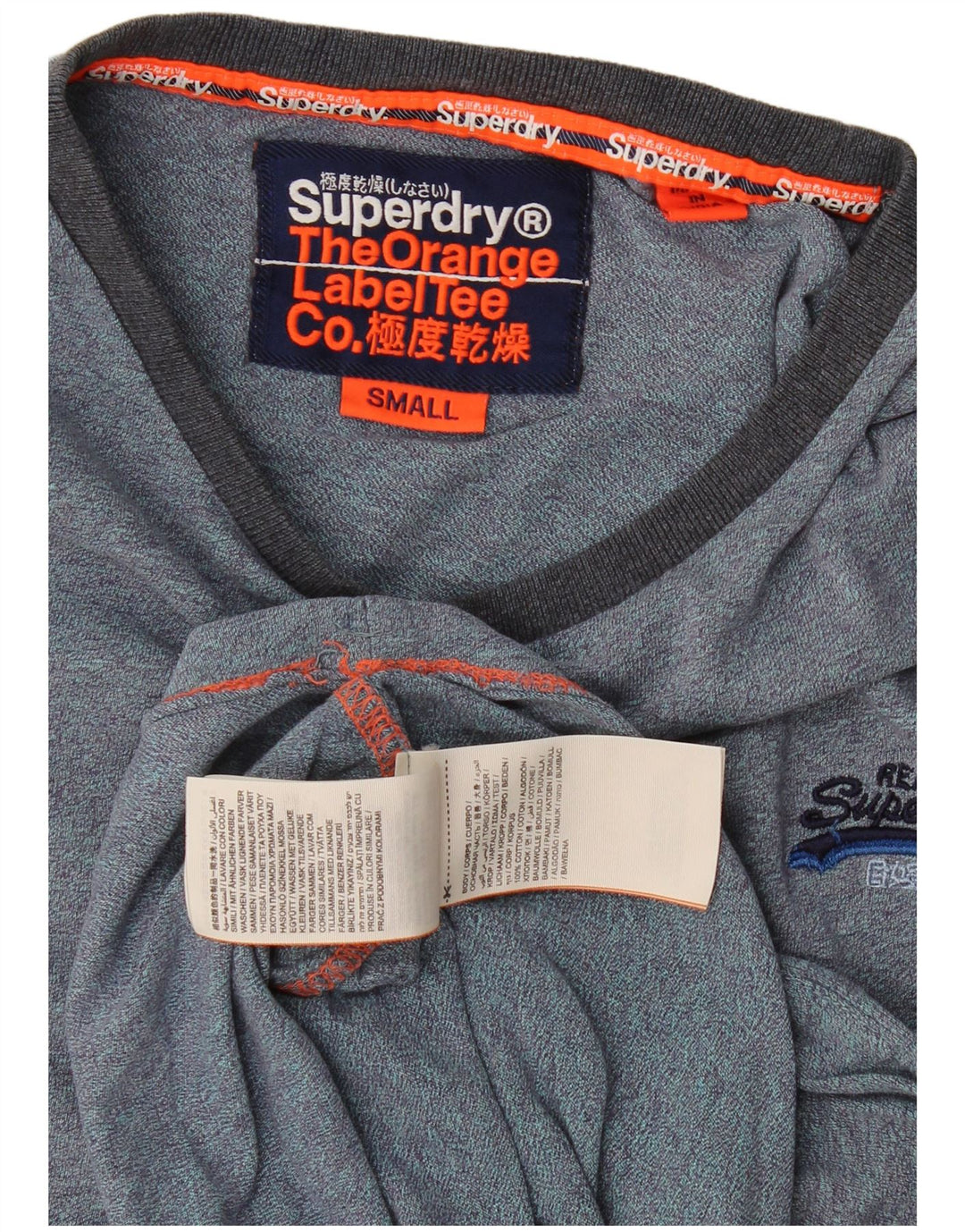 Superdry Ανδρικό T-Shirt Top Μικρό Navy Blue από βαμβάκι