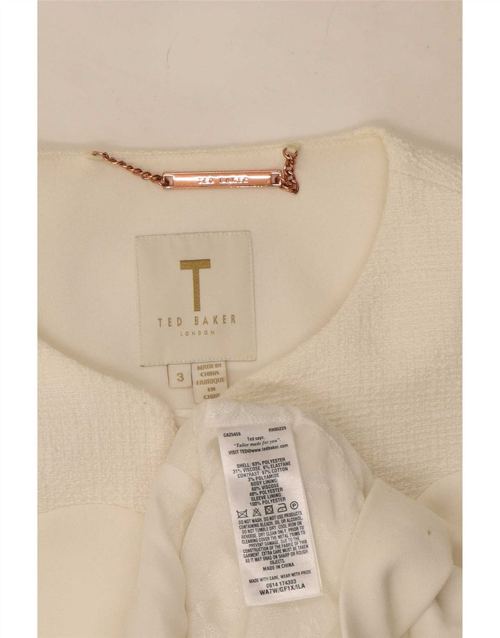 Ted Baker Γυναικείο Μπλέιζερ Μπουφάν Μέγεθος 3 Μεσαίο Λευκό Πολυεστέρας