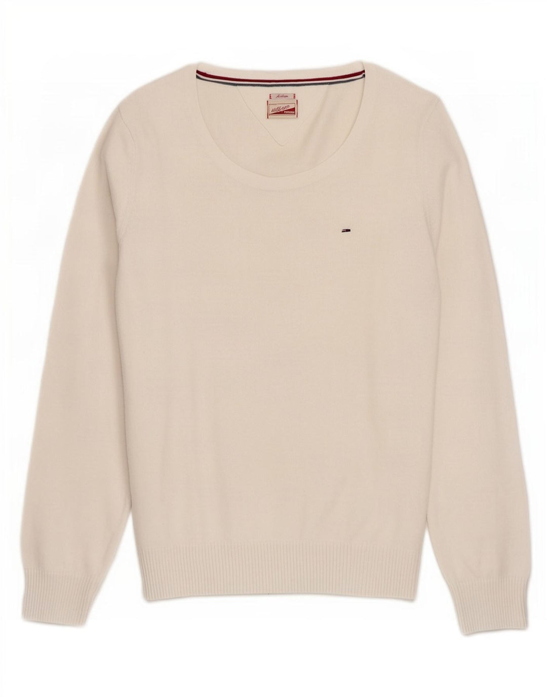 Tommy Hilfiger Γυναικείο πουλόβερ με λαιμόκαυστο UK 12 Medium White