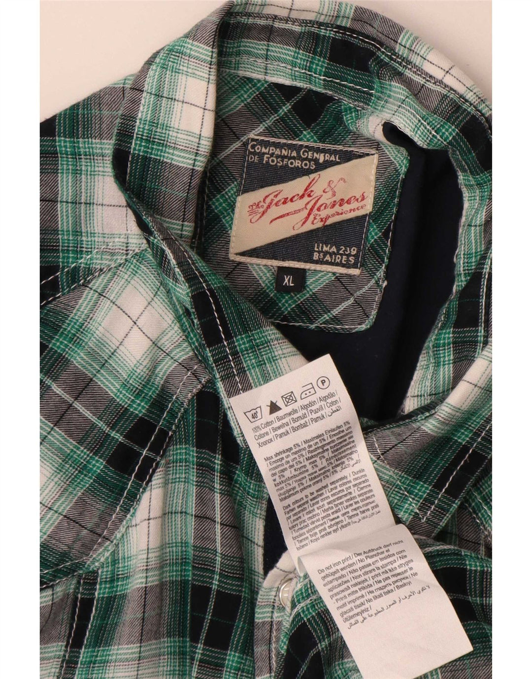 Ανδρικό φανελένιο πουκάμισο Jack & Jones XL Πράσινο βαμβακερό