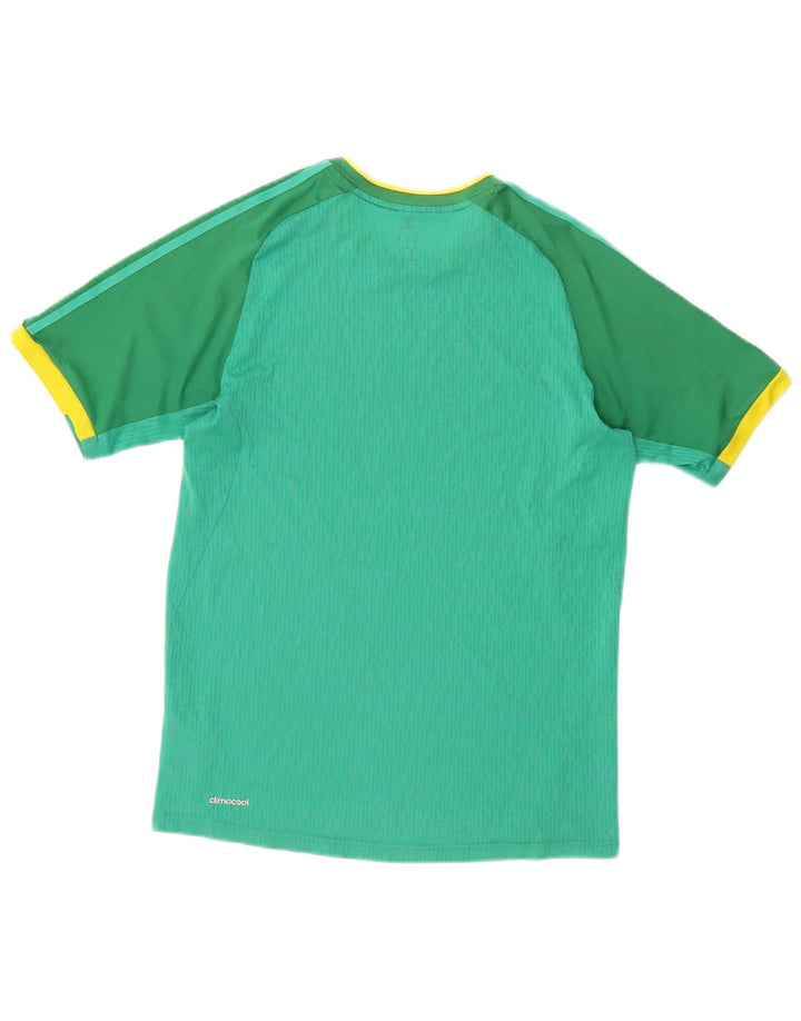 ADIDAS Mens Climacool T-Shirt Top Small Green Colourblock Polyester