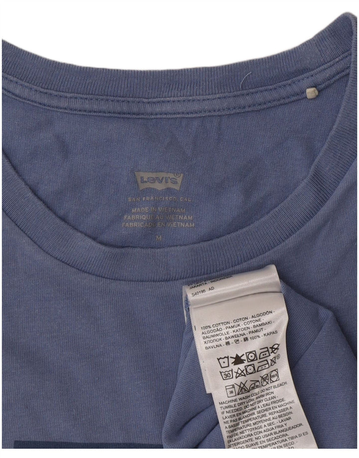 Γυναικείο γραφικό μπλουζάκι Levi's Top UK 14 μεσαίο μπλε βαμβακερό