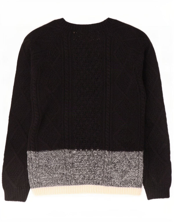 Gap γυναικείο πουλόβερ με λαιμόκαυστο UK 14 Medium Black Colorblock Nylon