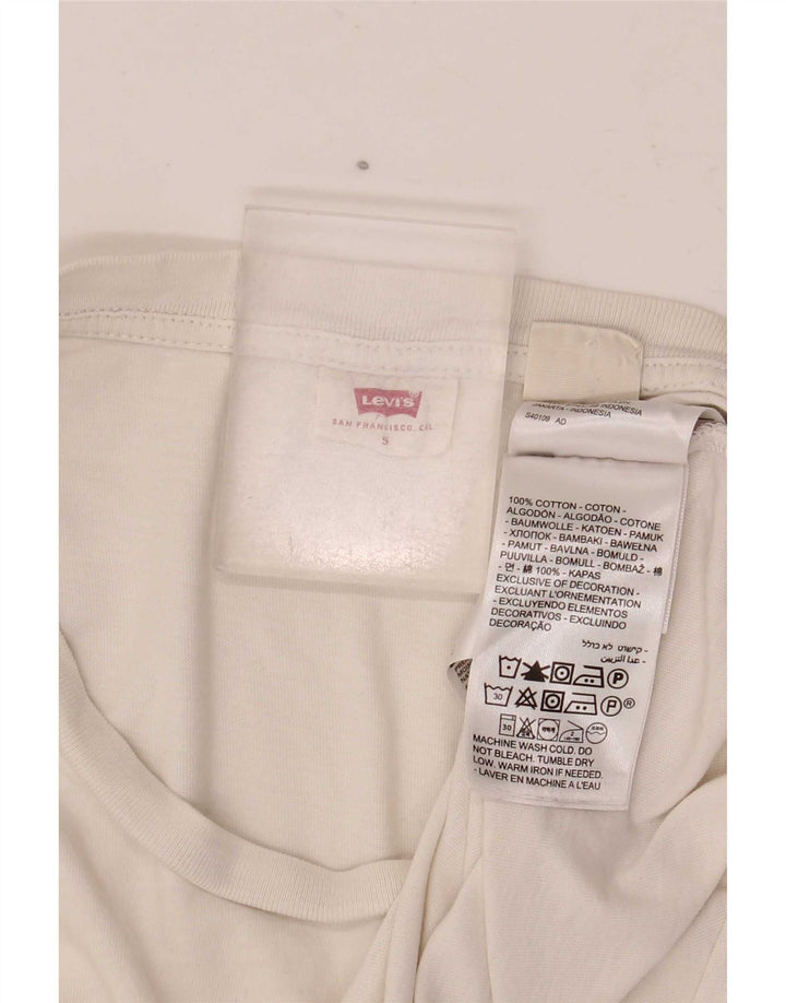 Γυναικείο T-Shirt Levi's Top UK 8 Small White Βαμβακερό