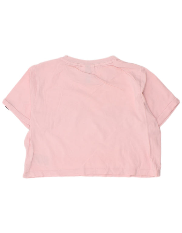 Ellesse Girls Crop Graphic T-Shirt Top 10-11 Years Pink Cotton