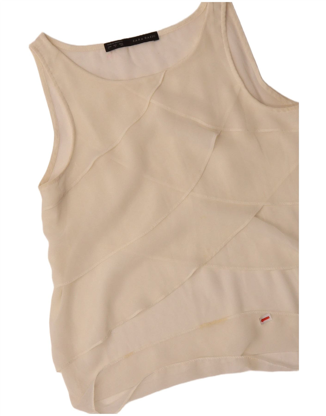 Γυναικεία αμάνικη μπλούζα ZARA τοπ UK 10 Small Off White