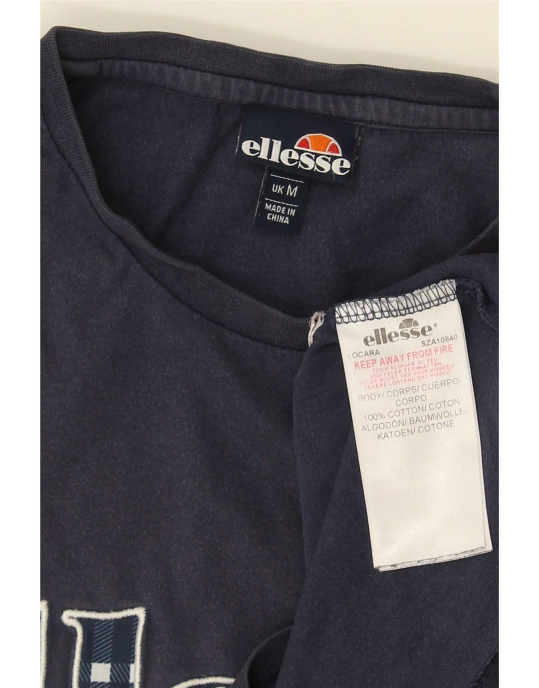 Ανδρικό γραφικό T-Shirt Ellesse Top Medium Navy Blue από βαμβάκι
