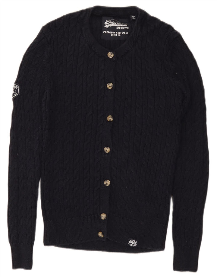 Superdry Γυναικείο πουλόβερ με γραφικά ζακέτα Ηνωμένου Βασιλείου 8 Small Navy Blue Cotton