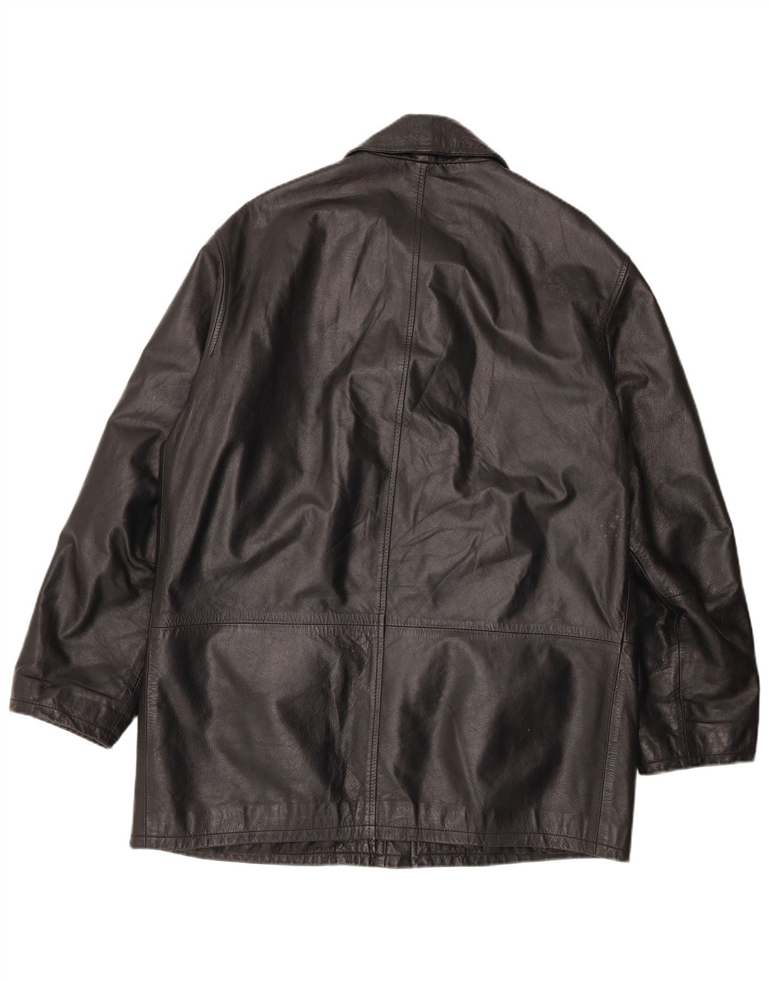 VINTAGE Ανδρικό Δερμάτινο Μπουφάν IT 50 Μεγάλο Δερμάτινο Μαύρο