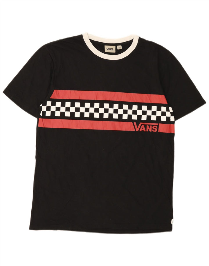 Ανδρικό γραφικό T-Shirt Vans Top μεγάλο μαύρο γεωμετρικό βαμβακερό