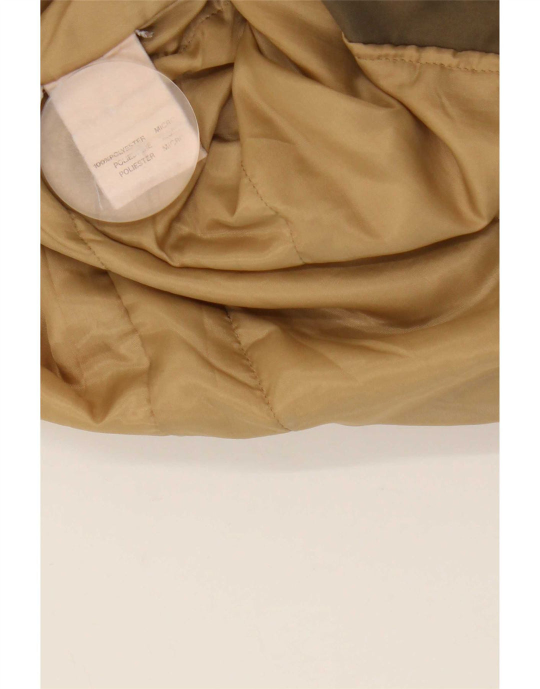 Vintage γυναικείο πανωφόρι με κουκούλα UK 14 Large Khaki Polyester