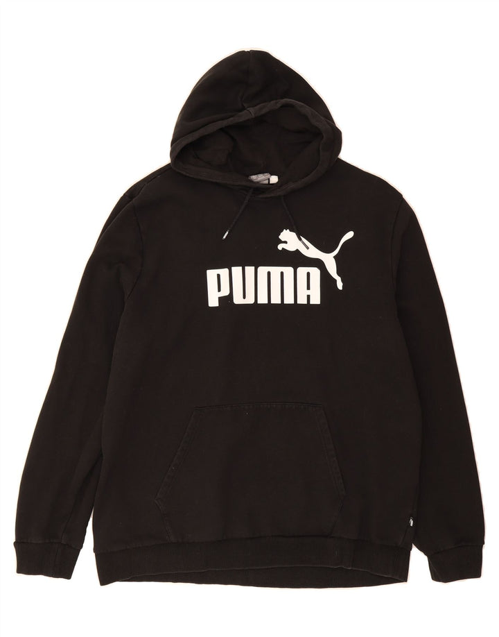 PUMA Mens Graphic Hoodie Jumper 2XL Black Vintage Puma and Second-Hand Puma from Messina Hembry 