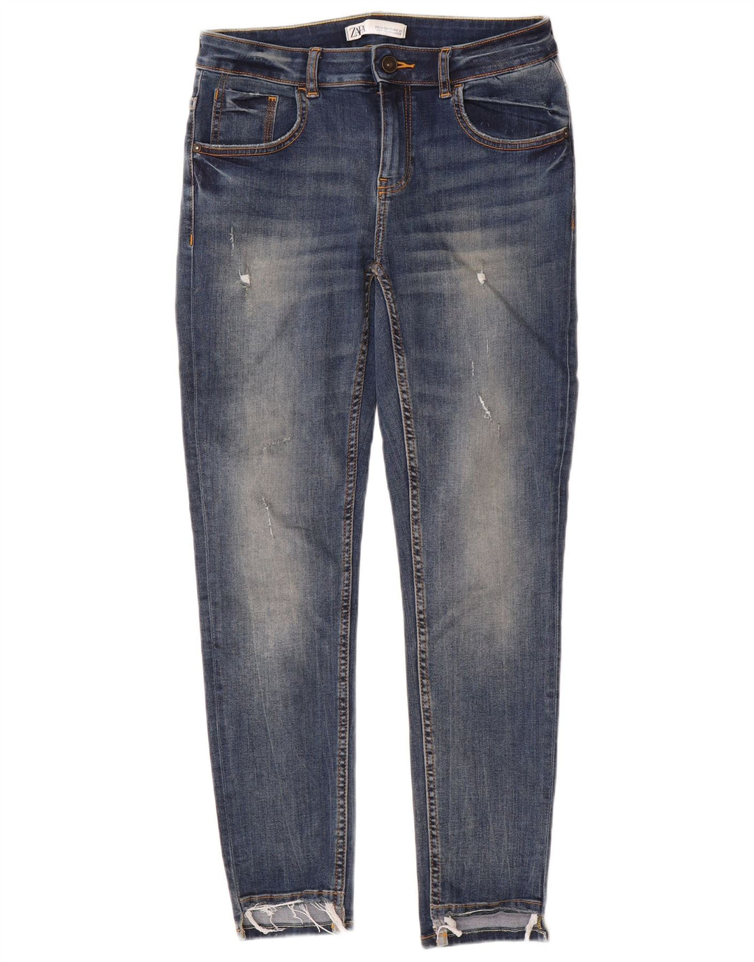 Zara Womens Distressed Skinny Jeans EU 40 Medium W30 L28 Blue