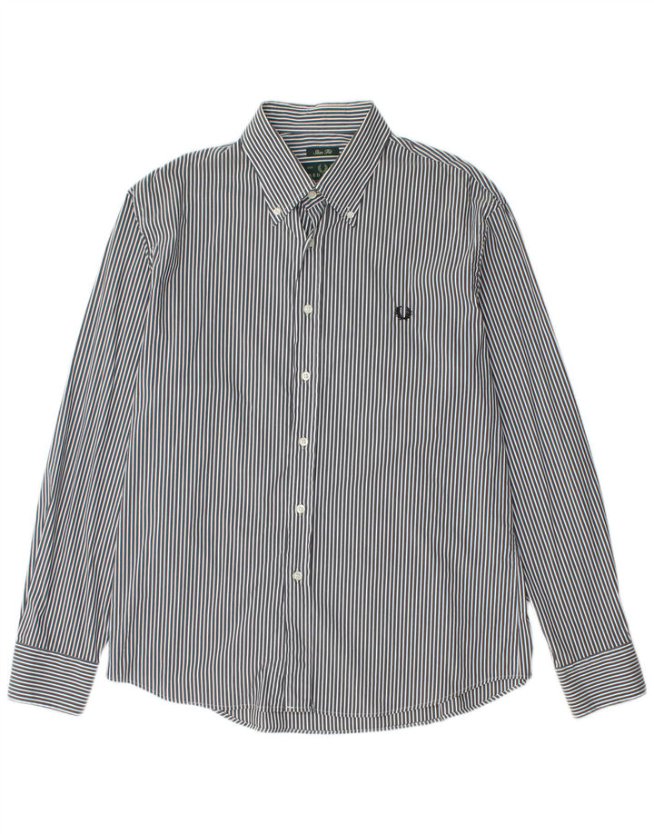 Fred Perry Ανδρικό πουκάμισο Slim Fit 2XL Navy Blue Pinstripe Βαμβακερό