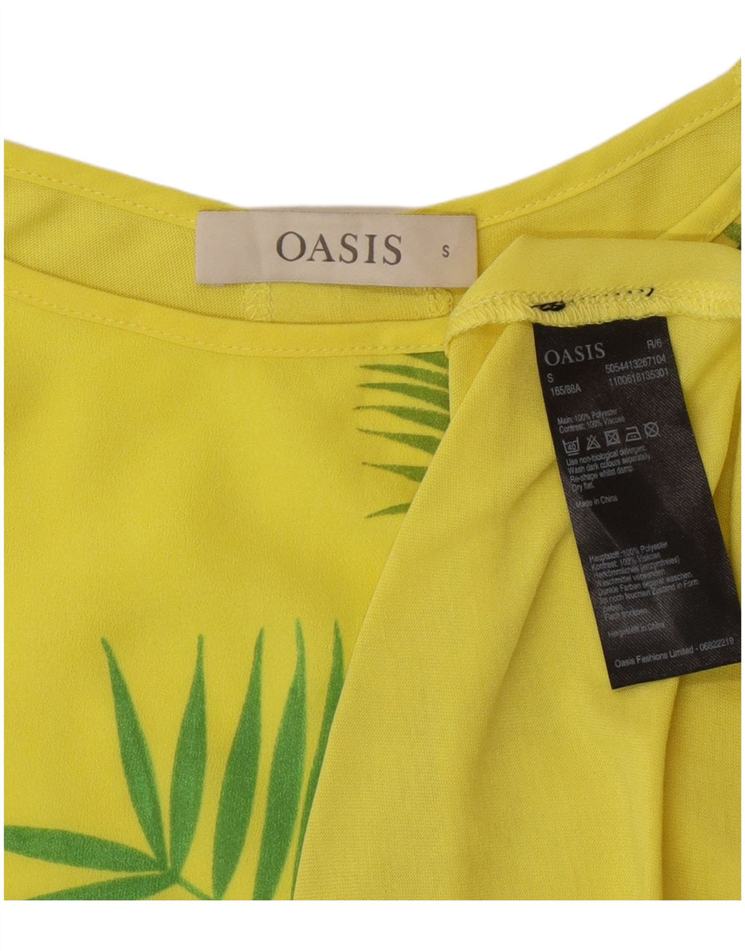 Oasis Γυναικείο Τοπ UK 10 Small Yellow Floral Polyester