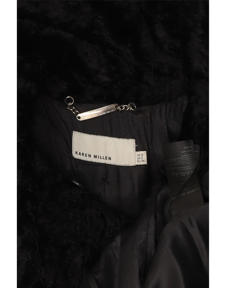 KAREN MILLEN Γυναικεία καμπαρντίνα UK 6 XS Μαύρο μαλλί