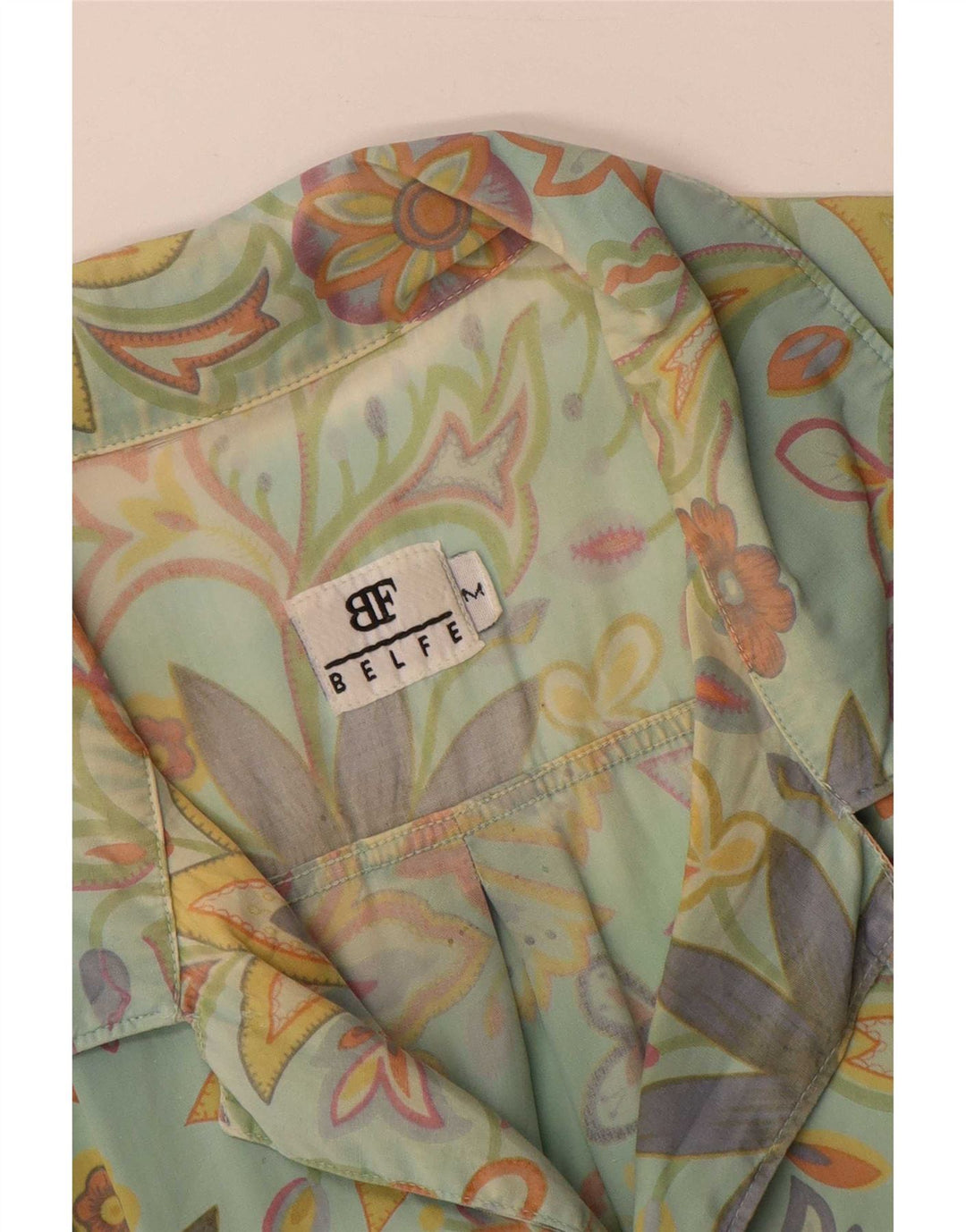 Ανδρικό κοντομάνικο πουκάμισο Belfe Μεσαίο πράσινο φλοράλ