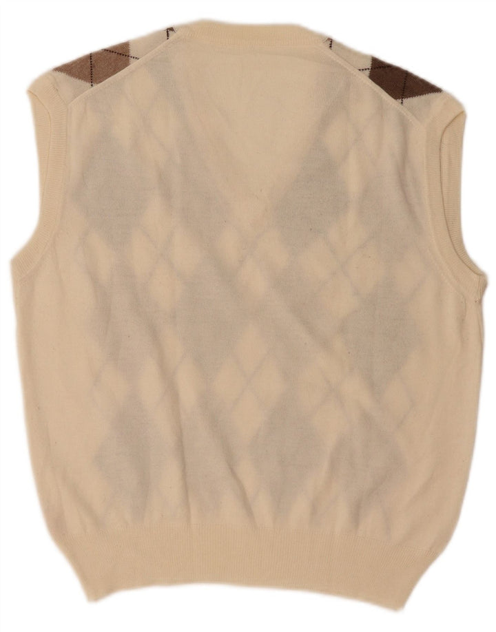 Ανδρικό γιλέκο VINTAGE Tank Top Medium White Argyle/Diamond Wool