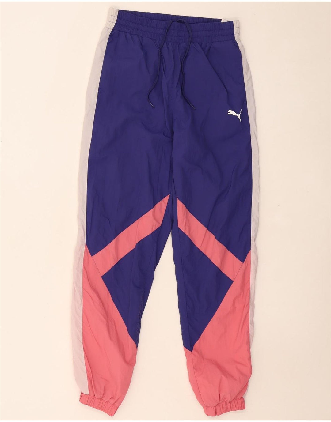 Γυναικεία αθλητική φόρμα PUMA παντελόνι Joggers UK 10 Small Purple Colourblock