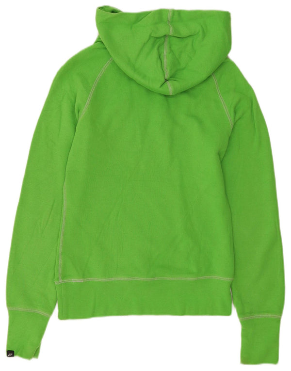 Nike Womens Hoodie Jumper UK 10 Small Green Cotton