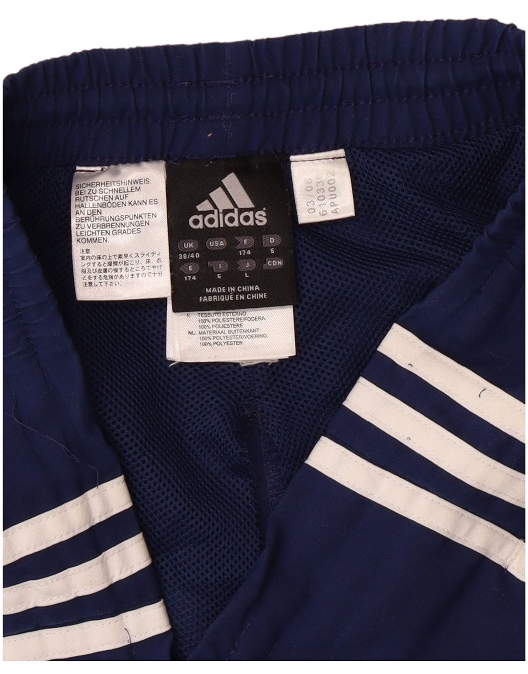 Ανδρική φόρμα Adidas Παντελόνι UK 38/40 Medium Navy Blue Polyester