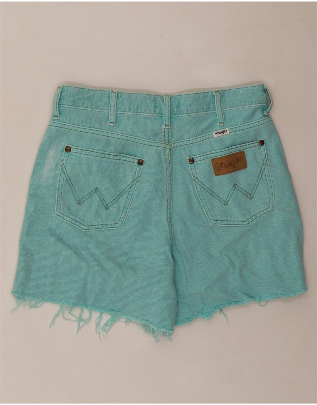 Γυναικείο τζιν σορτς WRANGLER W28 Βαμβακερό μεσαίο τιρκουάζ
