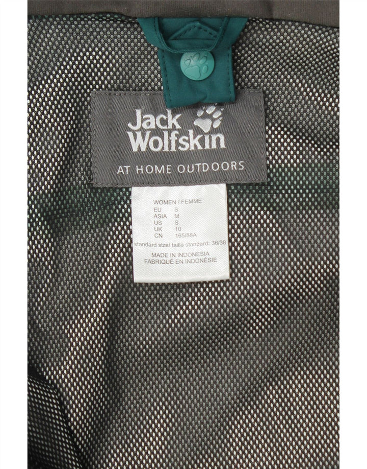 Jack Wolfskin γυναικείο μπουφάν βροχής με κουκούλα UK 10 Small Turquoise Colourblock