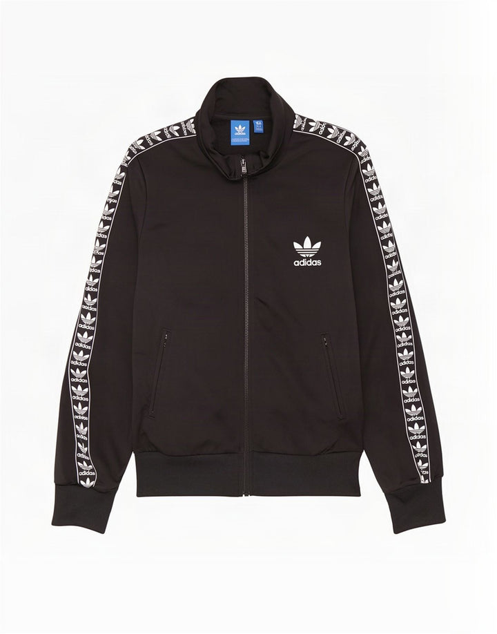 Γυναικεία αθλητική φόρμα γραφικών Adidas Top Jacket UK 10 Small Black Polyester