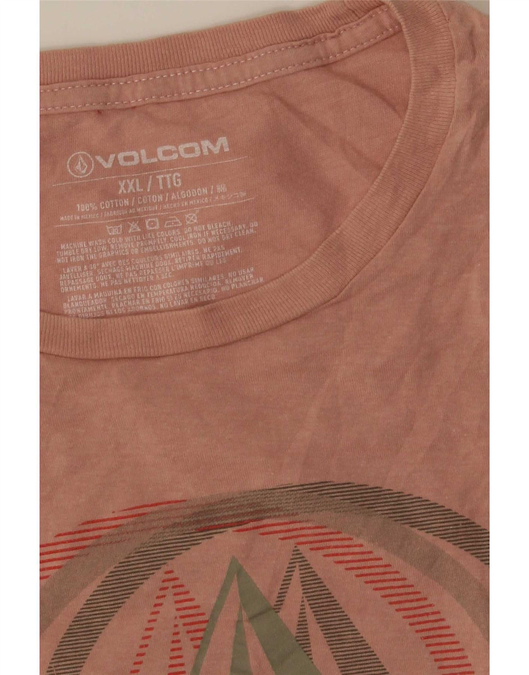 Ανδρικό γραφικό T-Shirt Volcom Top 2XL Ροζ Βαμβακερό