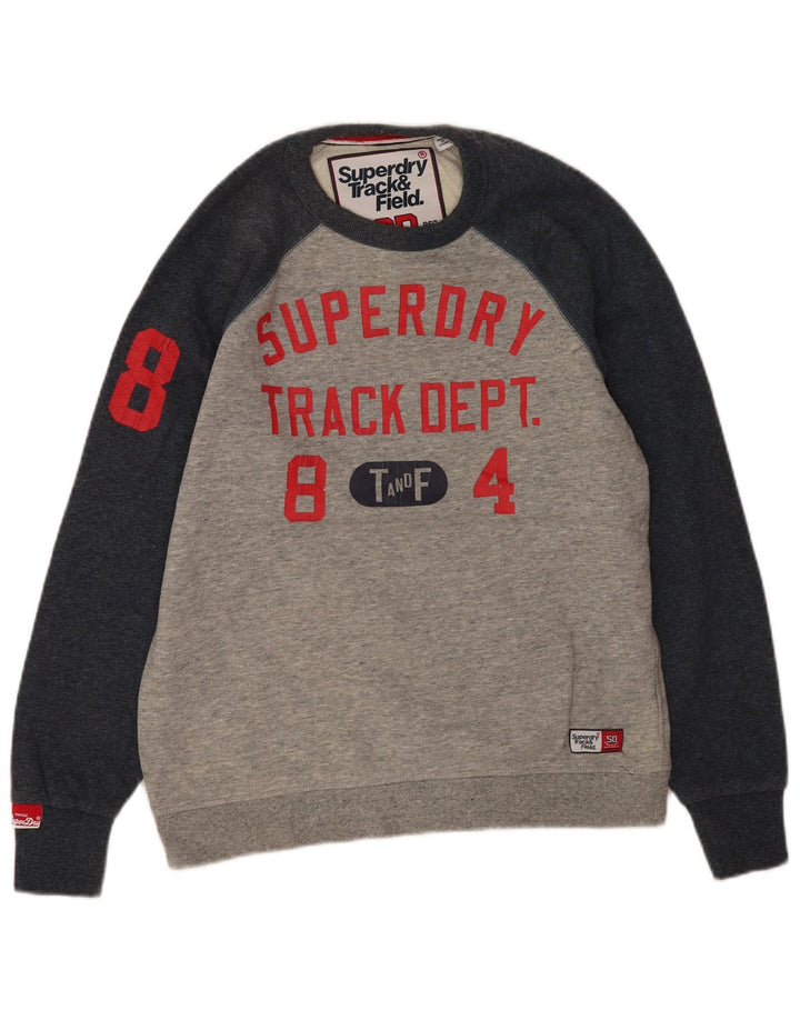 Ανδρικό γραφικό φούτερ Superdry, μεσαίο γκρι, βαμβακερό