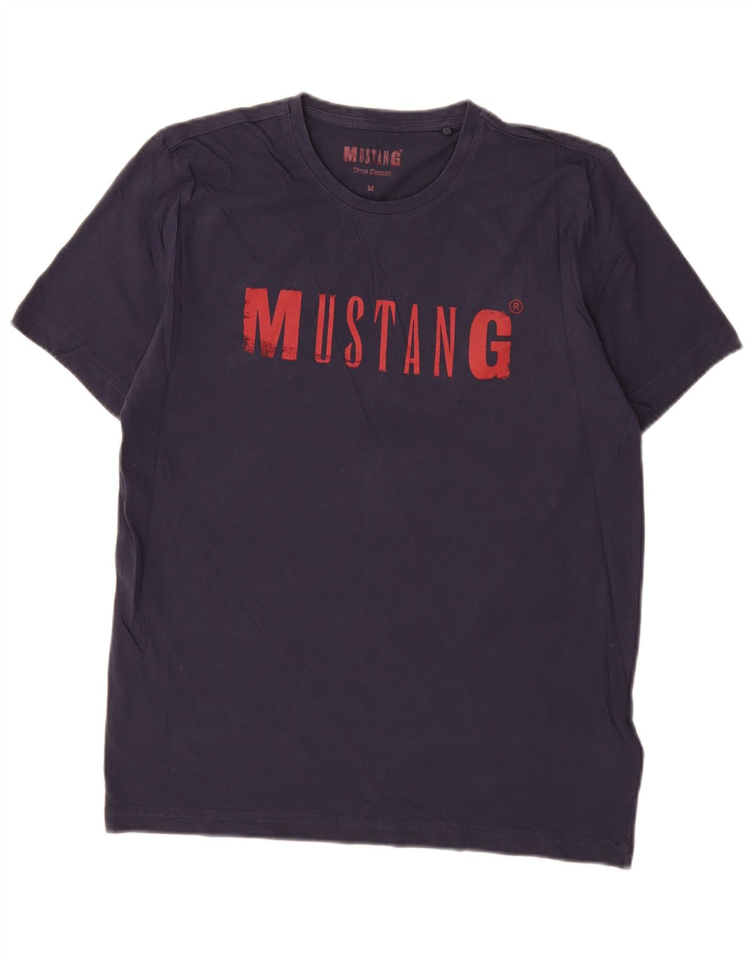 Ανδρικό γραφικό T-Shirt Mustang Τοπ μεσαίο μπλε ναυτικό βαμβακερό