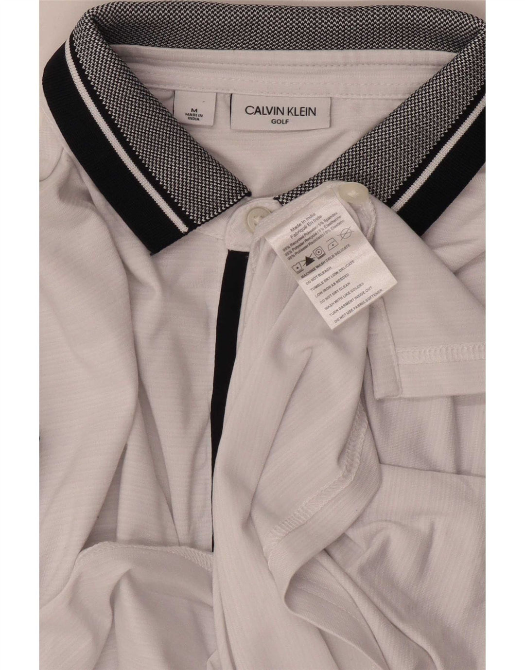 Calvin Klein ανδρικό πουκάμισο γκολφ πόλο μεσαίου λευκού χρώματος πολυεστέρας