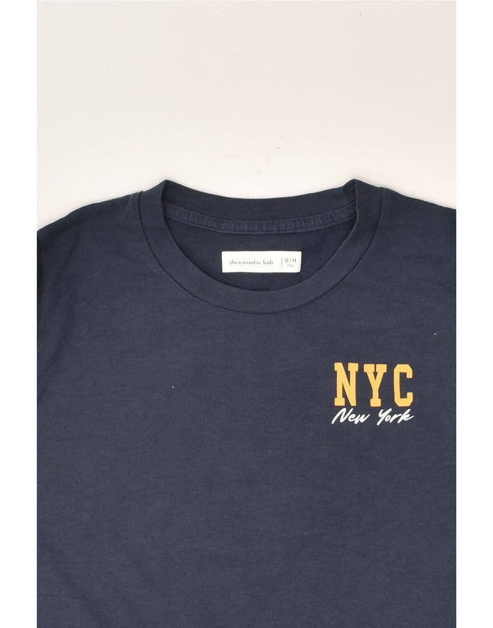ABERCROMBIE & FITCH Boys Graphic Top Long Sleeve 13-14 Years Navy Blue | Vintage Abercrombie & Fitch | Thrift | Second-Hand Abercrombie & Fitch | Used Clothing | Messina Hembry 
