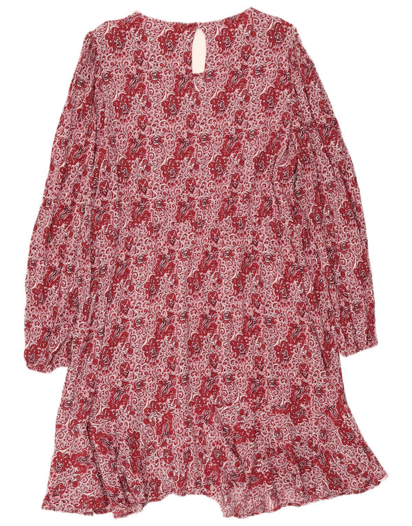 Γυναικείο μακρυμάνικο φόρεμα Boden Shift UK 22 3XL Red Paisley Viscose