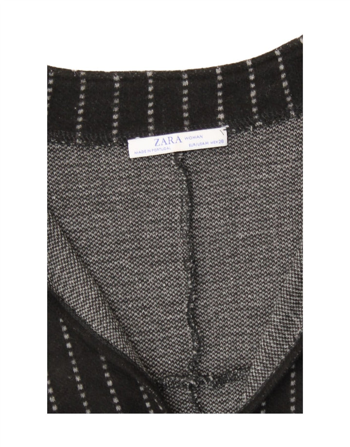Zara Γυναικείο Oversized Shift φόρεμα UK 14 Medium μαύρο ριγέ ακρυλικό