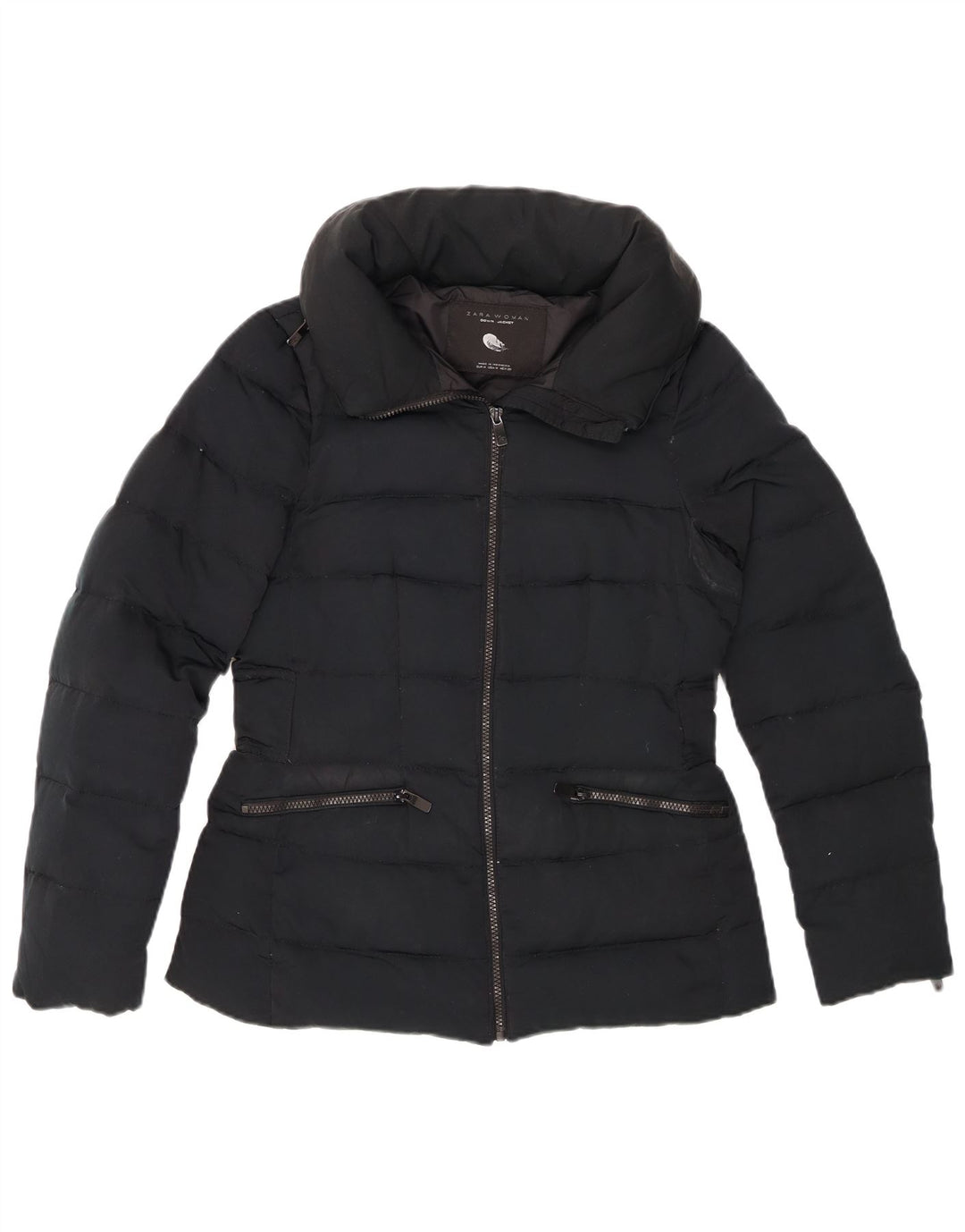 Γυναικείο μπουφάν ZARA με κουκούλα UK 12 Medium Black
