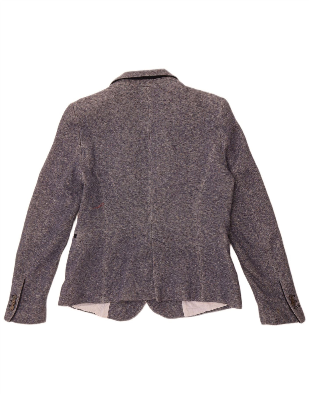 Zara Γυναικείο σακάκι 1 κουμπιού blazer UK 18 XL από βαμβακερό μπλε κουμπάκι