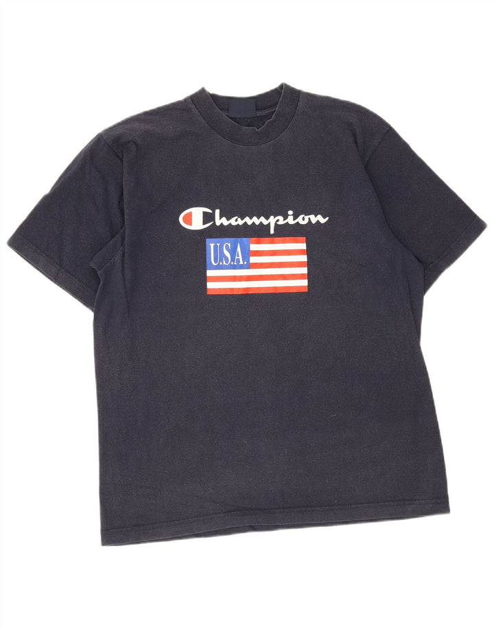 Ανδρικό T-Shirt Champion Graphic Top Medium Navy Blue