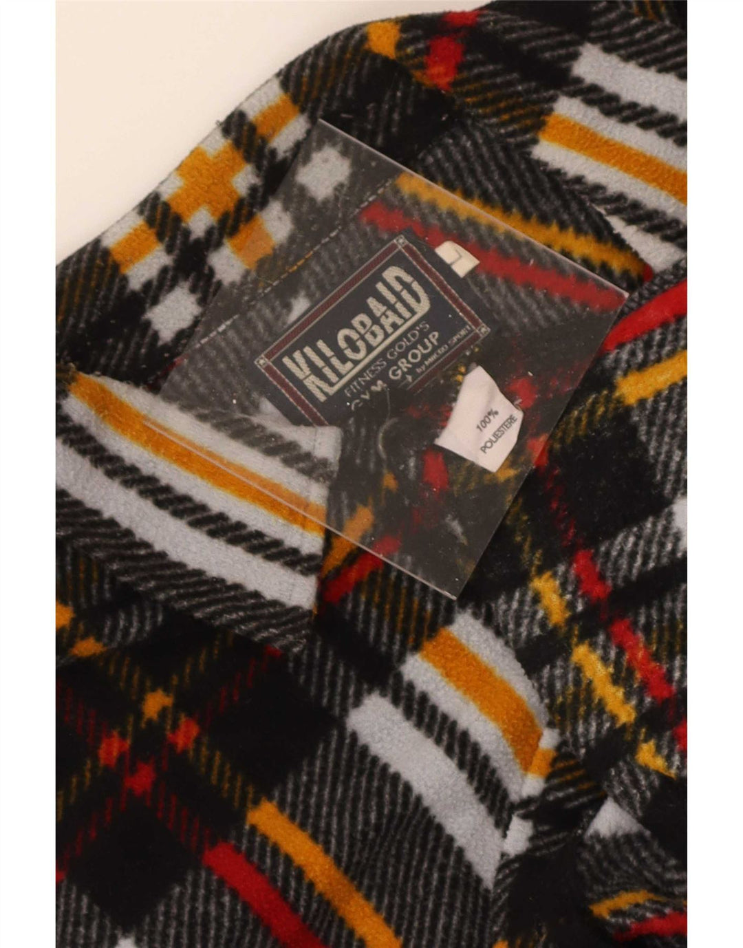 Vintage Ανδρικό πουκάμισο Fleece Μεγάλο Πολύχρωμο Καρό Πολυεστέρα