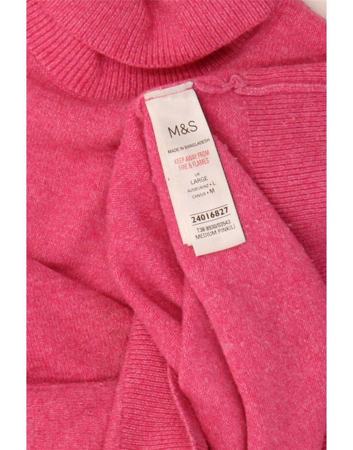Marks & Spencer Γυναικείο πουλόβερ μεγάλου μεγέθους ρολό ροζ UK 16 μεγάλο ροζ