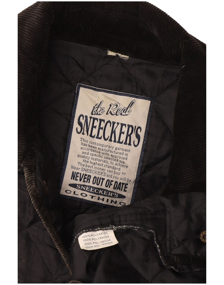 Vintage γυναικείο καπιτονέ μπουφάν UK 14 Large Navy Blue Polyamide