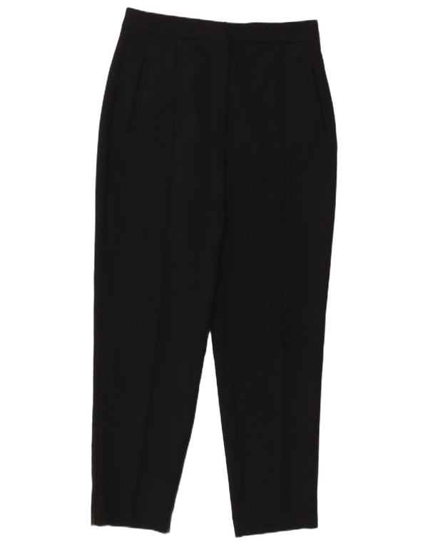 Zara Womens Tapered Cropped Trousers Medium W28 L23 Black Polyester