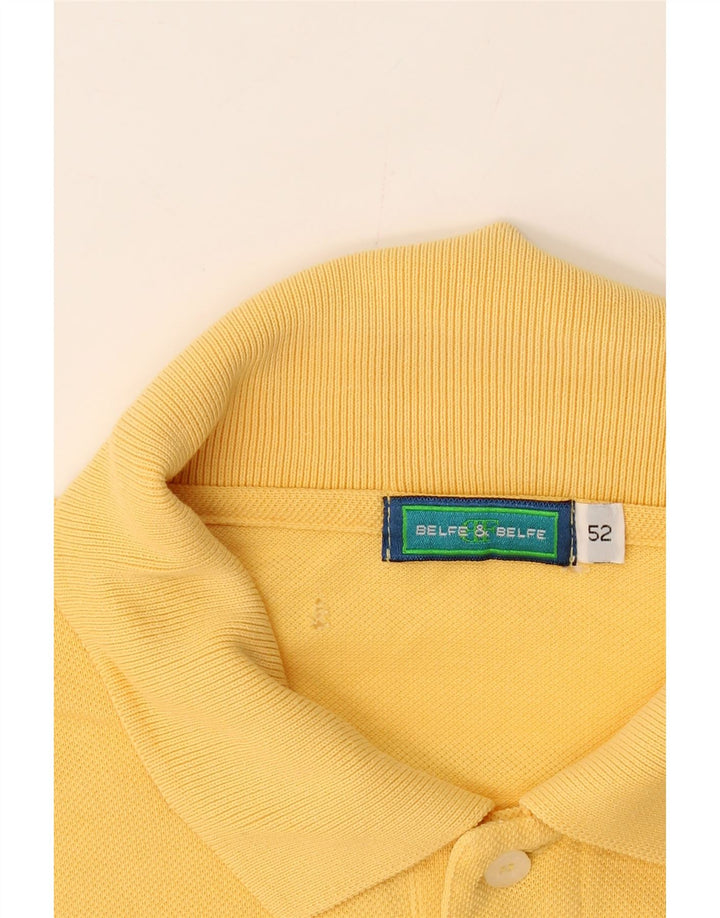BELFE & BELFE Mens Polo Shirt IT 52 Large Yellow Cotton Vintage Belfe & Belfe and Second-Hand Belfe & Belfe from Messina Hembry 