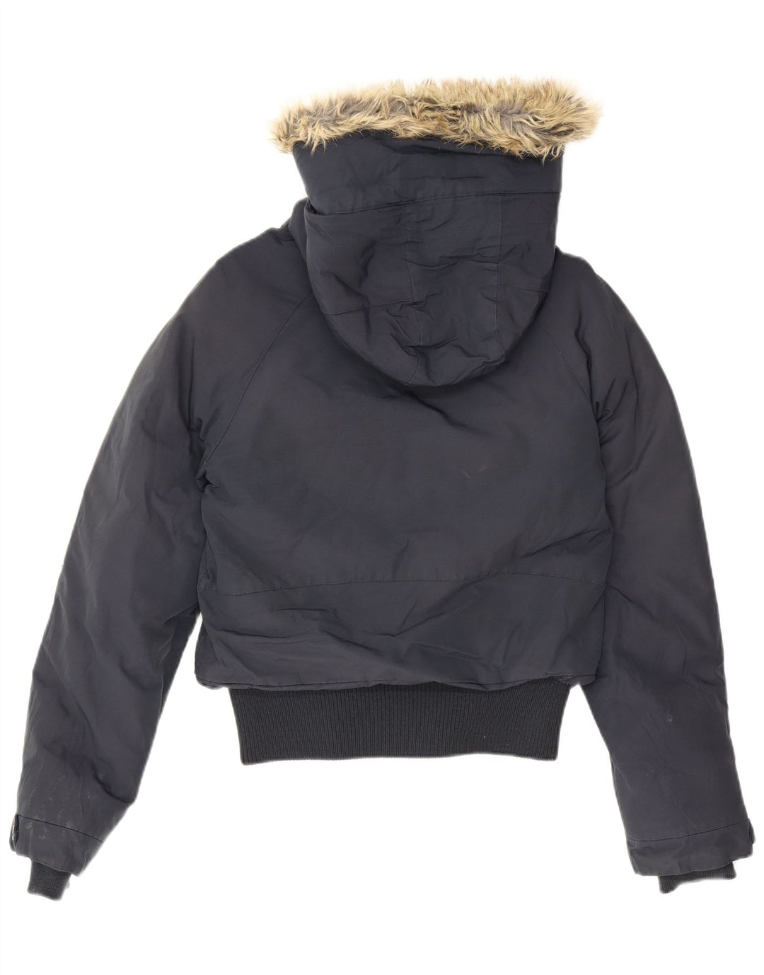 Woolrich Γυναικείο μπουφάν με κουκούλα UK 12 Medium Navy Blue από βαμβάκι