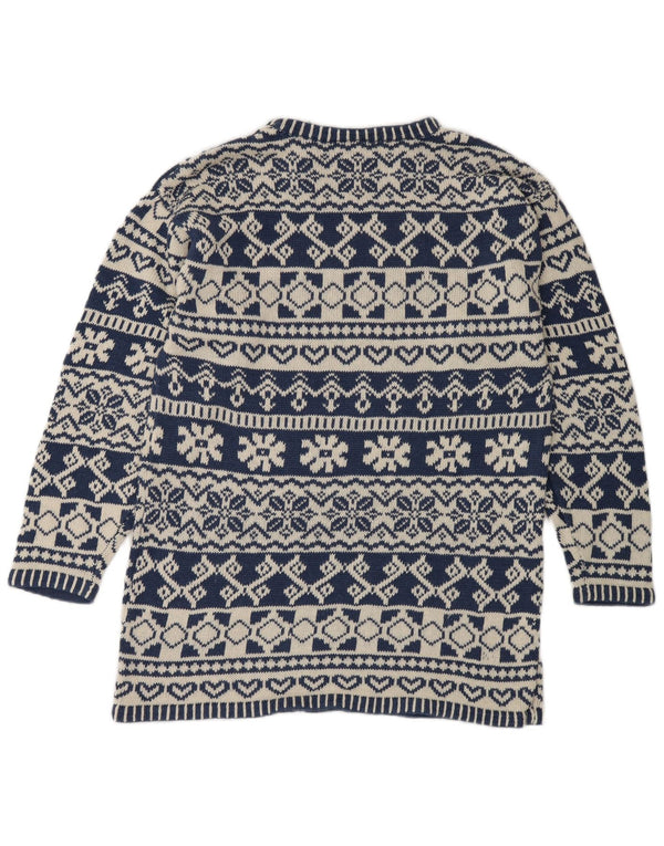 Ανδρικό πουλόβερ Impuls Crew Neck Jumper Small Blue Fair Isle Ramie