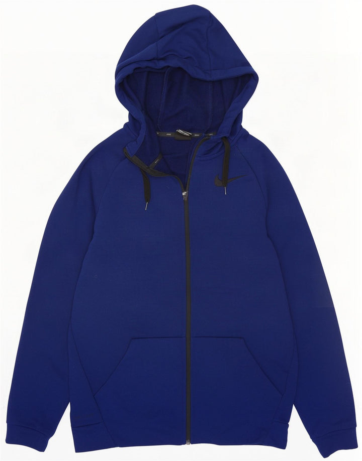 Ανδρικό πουλόβερ Nike με φερμουάρ Dri Fit με κουκούλα μικρό ναυτικό