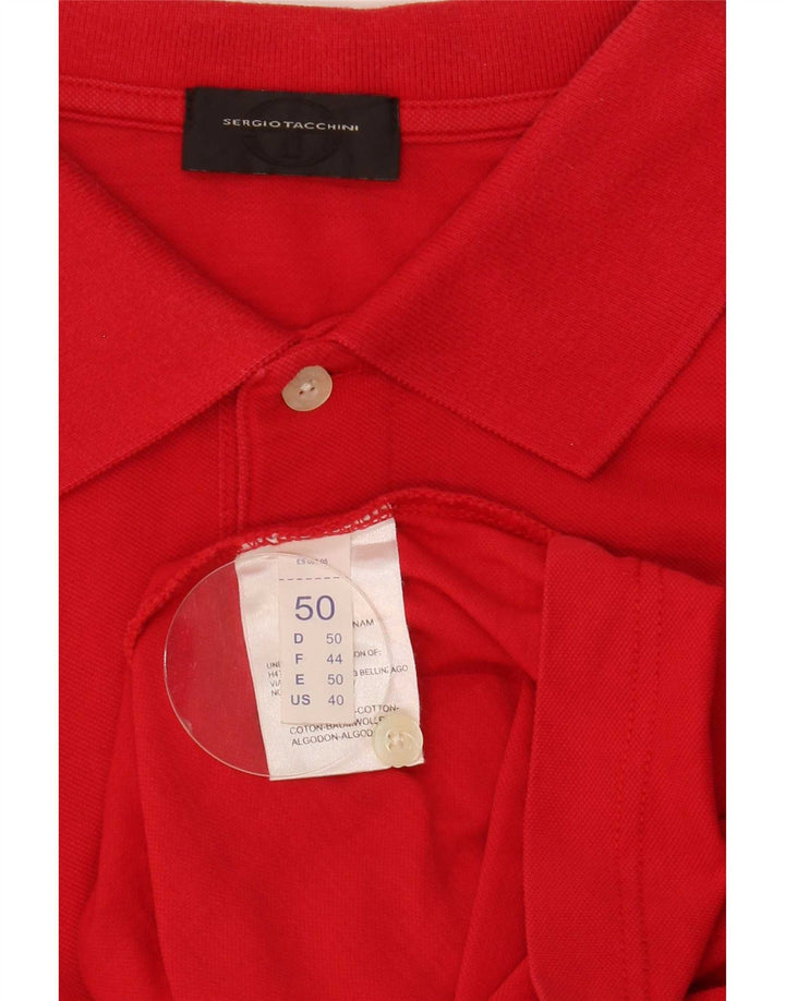 Sergio Tacchini Ανδρικό πουκάμισο πόλο IT 50 Μεσαίο κόκκινο βαμβακερό