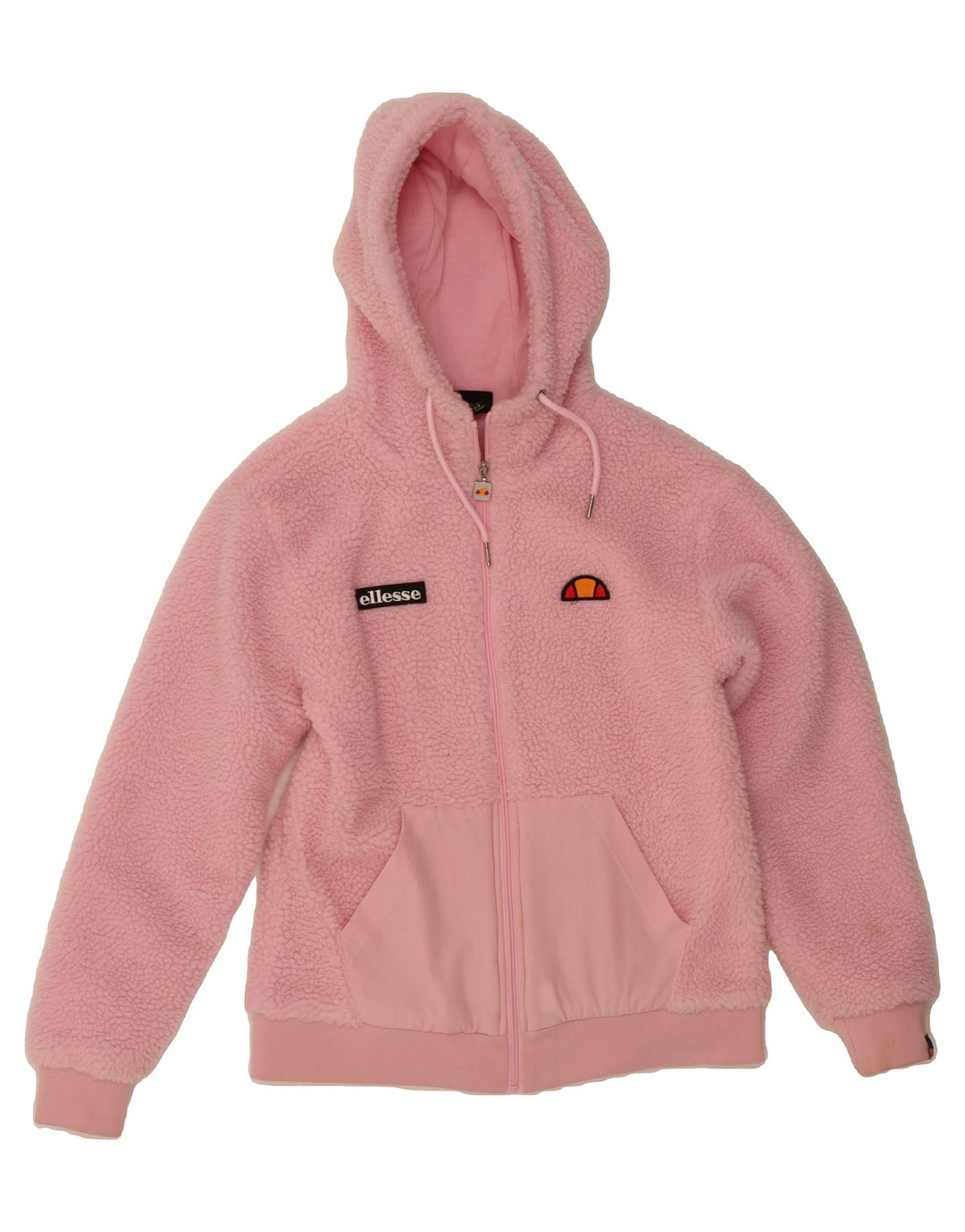 ELLESSE Womens Hooded Fleece Jacket UK 6 XS Pink Polyester Vintage Ellesse and Second-Hand Ellesse from Messina Hembry 